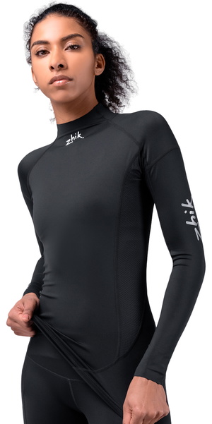 Zhik Mujer Eco Spandex UPF50+ Top Chaleco De Lycra De Manga Larga DTP-0063-W-BLK - Black